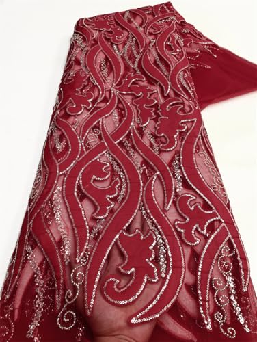Afrikanischer Spitzenstoff, 4,5 m, Netz-Pailletten, Tüll, Stickerei, Spitzenmaterial, Nähen für Hochzeitsparty, Kleid, Ly3594-5, 4,5 m Afrikanischer Spitzenstoff, 4,5 m, Netz-Pailletten, Tüll, Stickerei, Spitzenmaterial, Nähen für Hochzeitsparty, Kleid, Ly3594-5, 4,5 m von Vsadsau