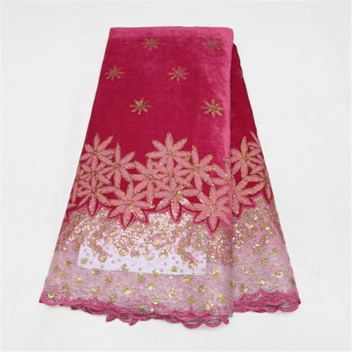 Afrikanischer Velours-Spitzenstoff, Spitzenstoff für Hochzeit, französischer Tüll, Spitze mit Kleid, Ly2982-1, 4,5 m von Vsadsau