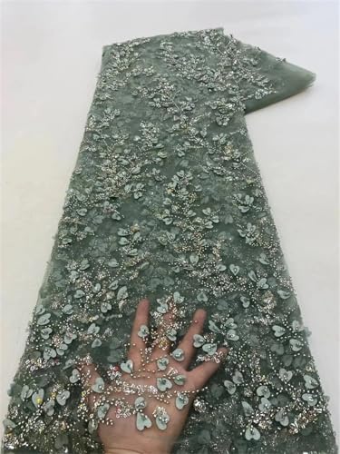 Afrikanisches Gold, handgefertigt, Perlen, Schnürsenkel, Stoff, nigerianische Pailletten, Netzstoff, Spitzenstoff für Partykleid, Xy02-2, 4,5 m von Vsadsau