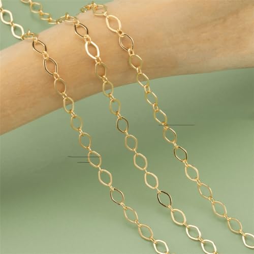 C27705A Halskette, 18 Karat Gold, rhodiniert, dünne Kette, 3 m, Kupfer-Armband, Halskette, Kette, Schmuckherstellung von Vsadsau