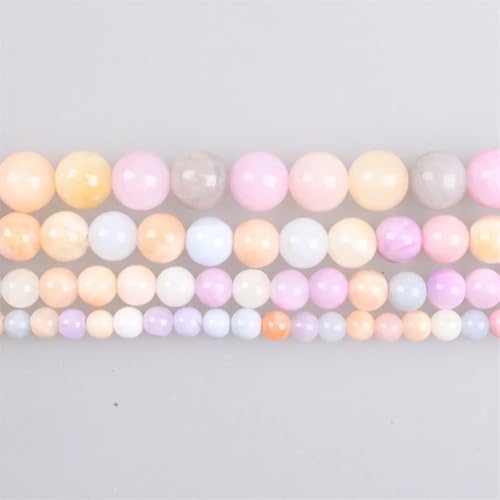 Chalcedon-Perlen aus Naturstein, 6–12 mm, Morganit-Farbe, Chalcedon, rund, lose Perlen, 12 mm, 31 Perlen Chalcedon-Perlen aus Naturstein, 6–12 mm, Morganit-Farbe, Chalcedon, rund, lose Perlen, 12 mm, 31 Perlen von Vsadsau
