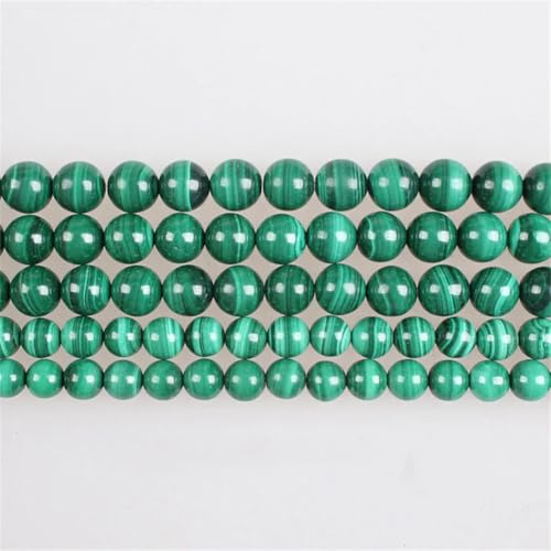 Natürliche Edelsteinperlen, Malachit, rund, lose Perlen für Armbänder, Halsketten, Schmuckherstellung, 4–12 mm, 100 natürliche, 6 mm, ca. 61 Perlen Natürliche Edelsteinperlen, Malachit, rund, lose Perlen für Armbänder, Halsketten, Schmuckherstellung, 4–12 mm, 100 natürliche, 6 mm, ca. 61 Perlen von Vsadsau