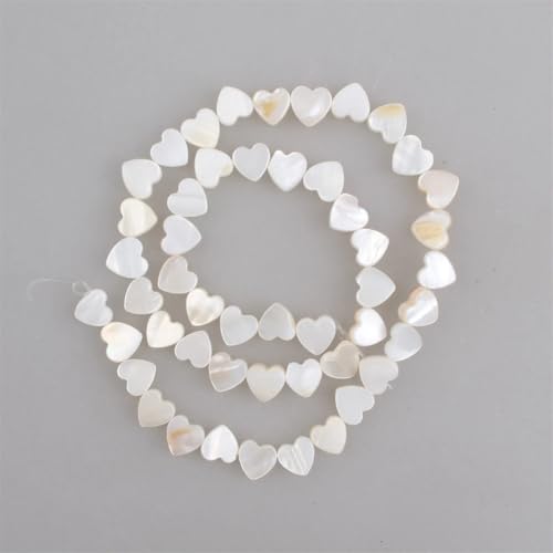 Natürliche Muschelperlen, 6–12 mm, weißes Perlmutt, herzförmige Perlen für Schmuckherstellung, 8–8 mm, ca. 47 Perlen Natürliche Muschelperlen, 6–12 mm, weißes Perlmutt, herzförmige Perlen für Schmuckherstellung, 8–8 mm, ca. 47 Perlen von Vsadsau