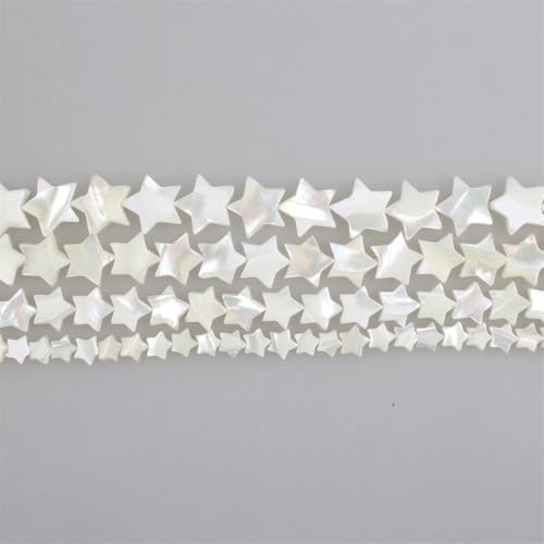 Natürliche Muschelperlen, 6–15 mm, weißes Perlmutt, Pentagramm, lose Perlen, 12 mm, 18 Perlen Natürliche Muschelperlen, 6–15 mm, weißes Perlmutt, Pentagramm, lose Perlen, 12 mm, 18 Perlen von Vsadsau
