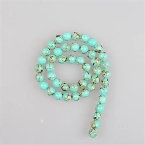 Natürliche Muschelperlen, Howlith, Türkis, rund, lose Perlen für Armbänder, Halsketten, GN8, 10 mm, 4–12 mm, ca. 36 Perlen Natürliche Muschelperlen, Howlith, Türkis, rund, lose Perlen für Armbänder, Halsketten, GN8, 10 mm, 4–12 mm, ca. 36 Perlen von Vsadsau