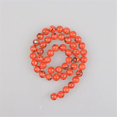 Natürliche Muschelperlen, Howlith, Türkis, rund, lose Perlen für Armbänder, Halsketten, Orange, 8 mm, 46 Perlen Natürliche Muschelperlen, Howlith, Türkis, rund, lose Perlen für Armbänder, Halsketten, Orange, 8 mm, 46 Perlen von Vsadsau