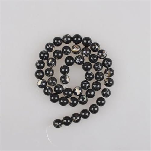 Natürliche Muschelperlen, Howlith, Türkis, rund, lose Perlen für Armbänder, Halsketten, Schwarz, 10 mm, ca. 36 Perlen, 4–12 mm Natürliche Muschelperlen, Howlith, Türkis, rund, lose Perlen für Armbänder, Halsketten, Schwarz, 10 mm, ca. 36 Perlen, 4–12 mm von Vsadsau
