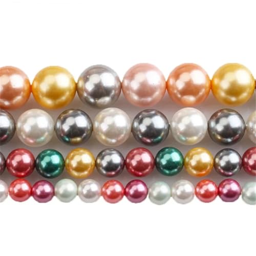 Natürliche Muschelperlen, bunt, glatt, rund, lose Perlen für Armbänder, Halsketten, Schmuckherstellung, 8 mm, ca. 45 Perlen Natürliche Muschelperlen, bunt, glatt, rund, lose Perlen für Armbänder, Halsketten, Schmuckherstellung, 8 mm, ca. 45 Perlen von Vsadsau