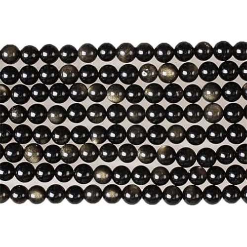 Naturstein-Obsidian-Perlen, glatt, rund, lose Perlen für Schmuckherstellung, 16 mm, ca. 24 Perlen, 4–16 mm Naturstein-Obsidian-Perlen, glatt, rund, lose Perlen für Schmuckherstellung, 16 mm, ca. 24 Perlen, 4–16 mm von Vsadsau
