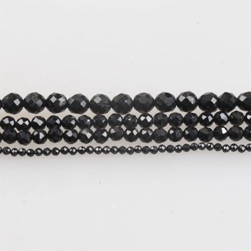 Natursteinperlen, 2–8 mm, facettiert, schwarzer Turmalin, klein, facettiert, lose Perlen, 8 mm, ca. 45 Perlen Natursteinperlen, 2–8 mm, facettiert, schwarzer Turmalin, klein, facettiert, lose Perlen, 8 mm, ca. 45 Perlen von Vsadsau