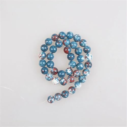 Natursteinperlen, 4–12 mm, dunkelblau-orangefarbene Punkte, runde lose Perlen für Armbänder, Halsketten, 10 mm, ca. 36 Perlen Natursteinperlen, 4–12 mm, dunkelblau-orangefarbene Punkte, runde lose Perlen für Armbänder, Halsketten, 10 mm, ca. 36 Perlen von Vsadsau