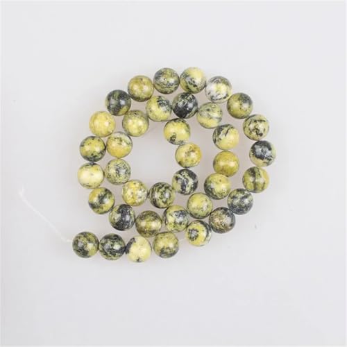 Natursteinperlen, 4–12 mm, gelbe Türkis, runde lose Perlen für Armbänder, Halsketten, 4 mm, 91 Perlen von Vsadsau