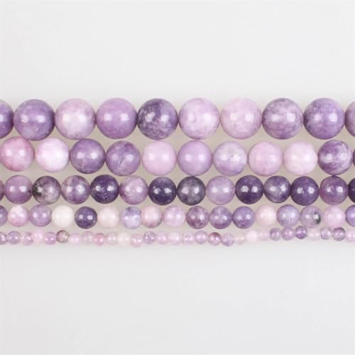 Natursteinperlen, 4–12 mm, violetter Lepidolith, rund, lose Perlen für Armbänder, Halsketten, poliert, 6 mm, um 61 Perlen Natursteinperlen, 4–12 mm, violetter Lepidolith, rund, lose Perlen für Armbänder, Halsketten, poliert, 6 mm, um 61 Perlen von Vsadsau
