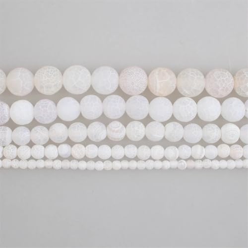 Natursteinperlen, 4–12 mm, weißer verwitterter Achat, Schlangenhaut, runde lose Perlen für Schmuckherstellung, 10 mm, ca. 36 Perlen Natursteinperlen, 4–12 mm, weißer verwitterter Achat, Schlangenhaut, runde lose Perlen für Schmuckherstellung, 10 mm, ca. 36 Perlen von Vsadsau
