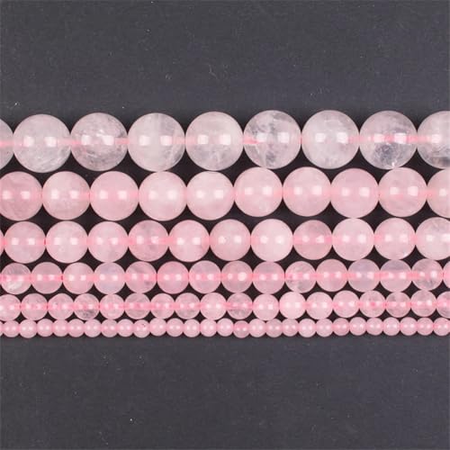 Natursteinperlen, 4–14 mm, Quarz, Rosenstein, runde lose Perlen für Armbänder, Halsketten, Schmuckherstellung, 100 natürliche Perlen, 12 mm, ca. 31 Perlen Natursteinperlen, 4–14 mm, Quarz, Rosenstein, runde lose Perlen für Armbänder, Halsketten, Schmuckherstellung, 100 natürliche Perlen, 12 mm, ca. 31 Perlen von Vsadsau