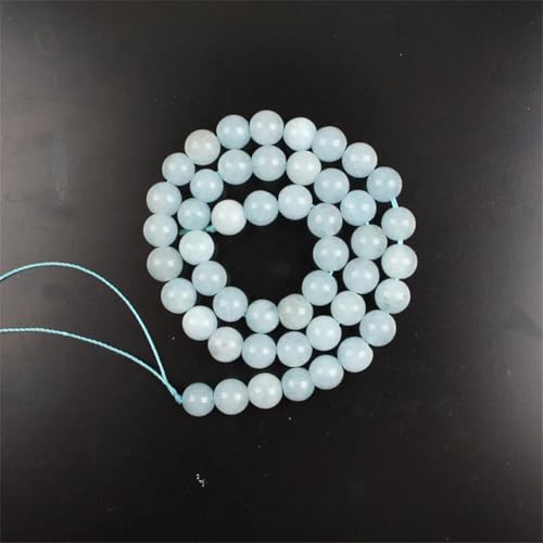 Natursteinperlen, 4–14 mm, blaue Aquamarine, Jade, Angelit, runde lose Perlen für Schmuckherstellung, 12 mm, ca. 31 Perlen Natursteinperlen, 4–14 mm, blaue Aquamarine, Jade, Angelit, runde lose Perlen für Schmuckherstellung, 12 mm, ca. 31 Perlen von Vsadsau