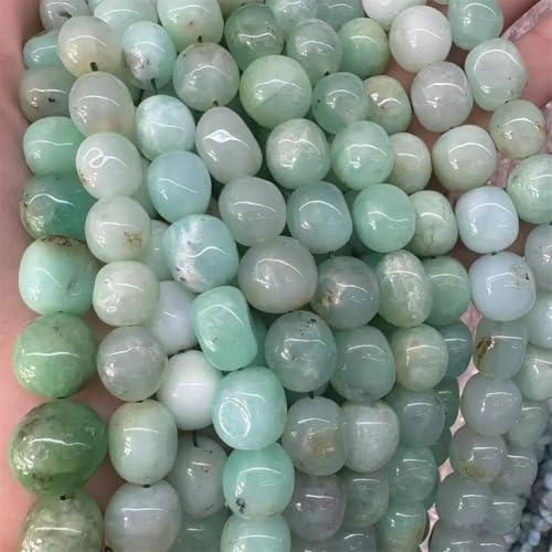 Natursteinperlen, Australien, Chrysopras, Jade, oval, unregelmäßig, Kiesperlen, 10–12 mm, 10–12 mm von Vsadsau