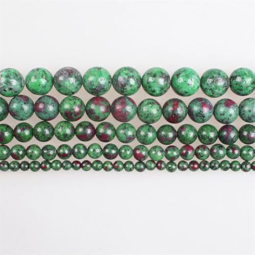Natursteinperlen, Epidot, Rubin, Zoisit, rund, lose Perlen für Armbänder, Halsketten, 4–12 mm, 31 Perlen Natursteinperlen, Epidot, Rubin, Zoisit, rund, lose Perlen für Armbänder, Halsketten, 4–12 mm, 31 Perlen von Vsadsau