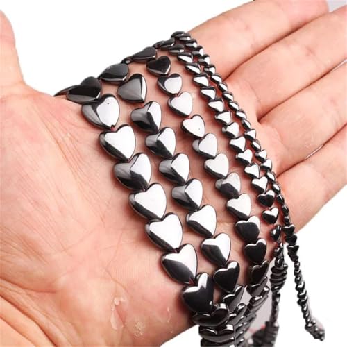 Natursteinperlen, Herzform, schwarzer Häma, lose Perlen für Schmuckherstellung, 4 mm, ca. 90 Perlen, 4 mm Natursteinperlen, Herzform, schwarzer Häma, lose Perlen für Schmuckherstellung, 4 mm, ca. 90 Perlen, 4 mm von Vsadsau