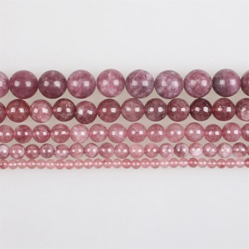 Natursteinperlen, Lepidolith-Stein, rund, lose Perlen für Armbänder, Halsketten, Schmuckherstellung, 10 mm, ca. 36 Perlen Natursteinperlen, Lepidolith-Stein, rund, lose Perlen für Armbänder, Halsketten, Schmuckherstellung, 10 mm, ca. 36 Perlen von Vsadsau
