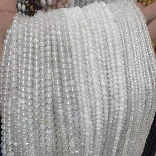 Natursteinperlen, Mondstein, Halbedelstein, rund, lose kleine Perlen für Schmuckherstellung, 4,5 mm, ca. 80 Perlen, 2–5 mm Natursteinperlen, Mondstein, Halbedelstein, rund, lose kleine Perlen für Schmuckherstellung, 4,5 mm, ca. 80 Perlen, 2–5 mm von Vsadsau