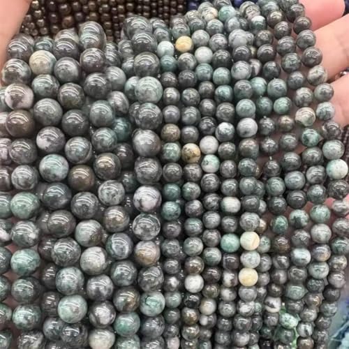 Natursteinperlen, Pyrit, rund, lose Perlen für Armbänder, Halsketten, Schmuckherstellung, 8 mm, 46 Perlen von Vsadsau