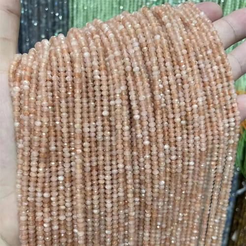 Natursteinperlen, Sonnenstein, facettierte Rondelle, Abstandshalter für Armbänder, Halsketten, 3 x 4 mm, 120 Perlen, 3 x 4 mm Natursteinperlen, Sonnenstein, facettierte Rondelle, Abstandshalter für Armbänder, Halsketten, 3 x 4 mm, 120 Perlen, 3 x 4 mm von Vsadsau