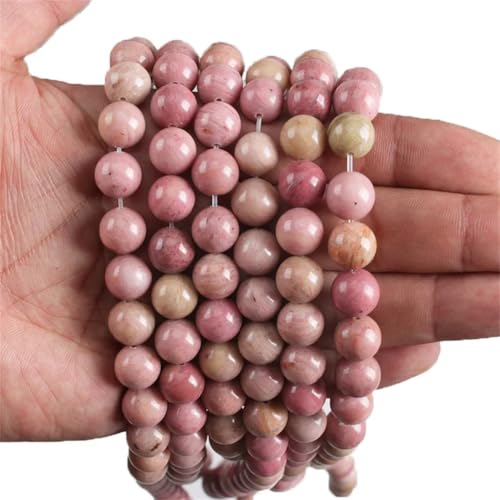 Natursteinperlen, Tigerauge, Amethyste, Rhodonit, Chalcedon, Amazonit, rund, lose Perlen, Rhodonit, 10 mm, ca. 36 Perlen Natursteinperlen, Tigerauge, Amethyste, Rhodonit, Chalcedon, Amazonit, rund, lose Perlen, Rhodonit, 10 mm, ca. 36 Perlen von Vsadsau