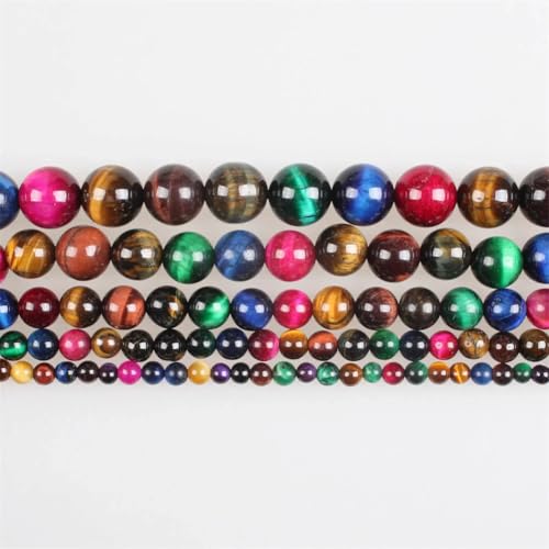 Natursteinperlen, buntes Tigerauge, rund, lose Perlen für Armbänder, Halsketten, 12 mm, ca. 31 Perlen, 4–12 mm Natursteinperlen, buntes Tigerauge, rund, lose Perlen für Armbänder, Halsketten, 12 mm, ca. 31 Perlen, 4–12 mm von Vsadsau