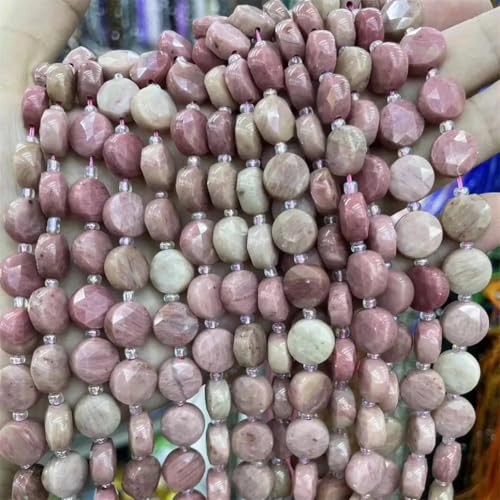 Natursteinperlen, facettiert, Rhodonit, Rose, runde Abstandshalter für Armbänder, Halsketten, 10 mm, 30 Perlen, 10 mm von Vsadsau