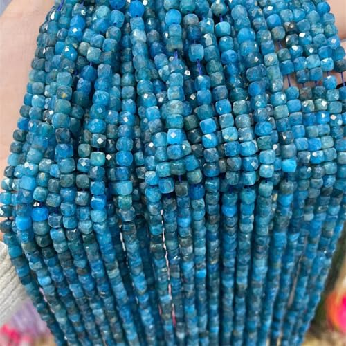 Natursteinperlen, facettiert, blauer Apa, Würfel, Edelstein-Abstandshalter für Schmuckherstellung, 4–5 mm, ca. 80 Perlen, 4–5 mm Natursteinperlen, facettiert, blauer Apa, Würfel, Edelstein-Abstandshalter für Schmuckherstellung, 4–5 mm, ca. 80 Perlen, 4–5 mm von Vsadsau