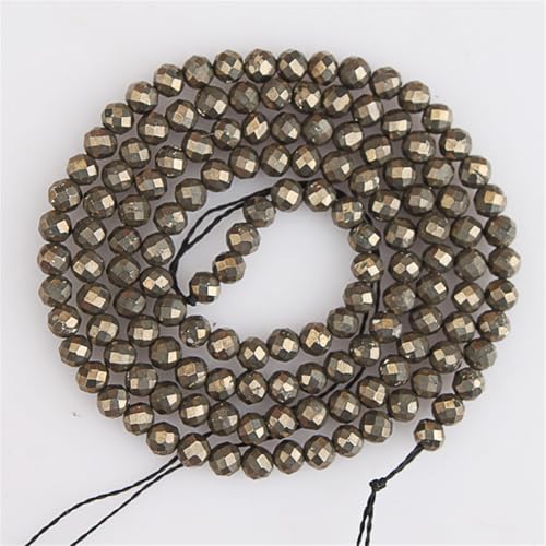 Natursteinperlen, facettiert, lose Perlen für Armbänder, Halsketten, Schmuckherstellung, Pyrit, 5 mm, ca. 80 Perlen, 2–5 mm Natursteinperlen, facettiert, lose Perlen für Armbänder, Halsketten, Schmuckherstellung, Pyrit, 5 mm, ca. 80 Perlen, 2–5 mm von Vsadsau