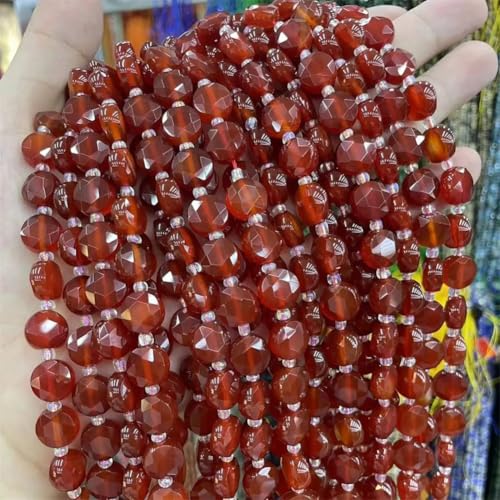 Natursteinperlen, facettiert, roter Achat, Karneol, runde Abstandshalter für Schmuckherstellung, 10 mm, 30 Perlen, 10 mm Natursteinperlen, facettiert, roter Achat, Karneol, runde Abstandshalter für Schmuckherstellung, 10 mm, 30 Perlen, 10 mm von Vsadsau