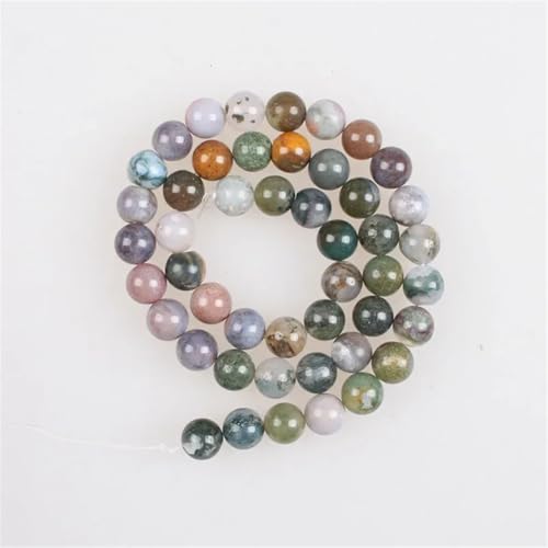 Natursteinperlen, indischer Achat, rund, lose Perlen für Armbänder, Halsketten, Schmuckherstellung, 3 mm, ca. 120 Perlen, 2–14 mm von Vsadsau