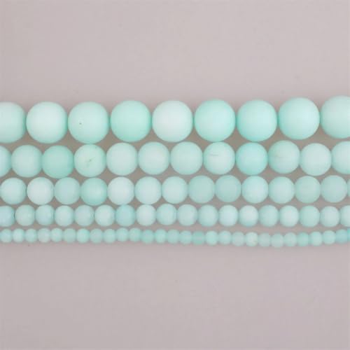 Natursteinperlen, mattierter blauer Amazonit, mattiert, rund, lose Perlen für Schmuckherstellung, 8 mm, 46 Perlen von Vsadsau