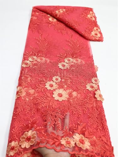 Nigerianischer Spitzenstoff mit Pailletten, afrikanischer französischer Netzstoff, Spitzenstoff für Damen, Hochzeitskleider, Nähen, Ly1352-4, 4,5 m von Vsadsau