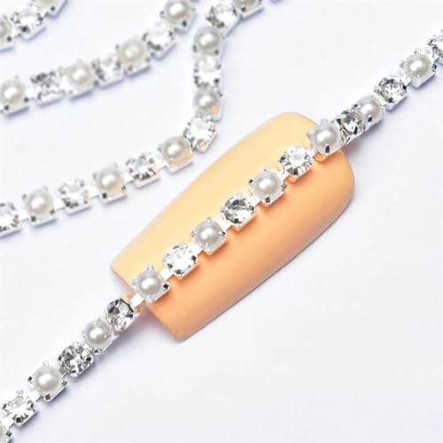 Strass-Cup-Kette, Zirkonia, Perlen, zum Aufkleben, Nagelkunst, Schmuck, Dekoration, Zubehör, Perlen, Strass Strass-Cup-Kette, Zirkonia, Perlen, zum Aufkleben, Nagelkunst, Schmuck, Dekoration, Zubehör, Perlen, Strass von Vsadsau