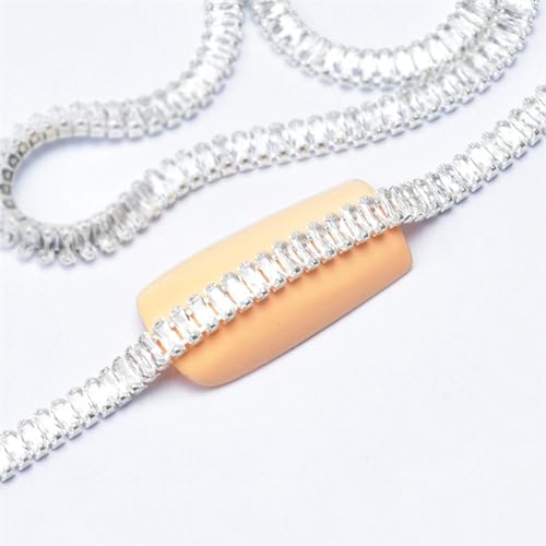Strass-Cup-Kette, Zirkonia, Perlen, zum Aufkleben, Nagelkunst, Schmuck, Dekoration, Zubehör, rechteckig, Zirkonia, Größe S Strass-Cup-Kette, Zirkonia, Perlen, zum Aufkleben, Nagelkunst, Schmuck, Dekoration, Zubehör, rechteckig, Zirkonia, Größe S von Vsadsau