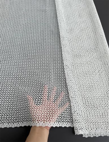 Vsadsau Bestickter Guipure-Spitzenstoff, ausgehöhlt, wasserlöslich, Spitzenstoff zum Nähen von Hochzeitskleidern, weiß, 91 cm Vsadsau Bestickter Guipure-Spitzenstoff, ausgehöhlt, wasserlöslich, Spitzenstoff zum Nähen von Hochzeitskleidern, weiß, 91 cm von Vsadsau