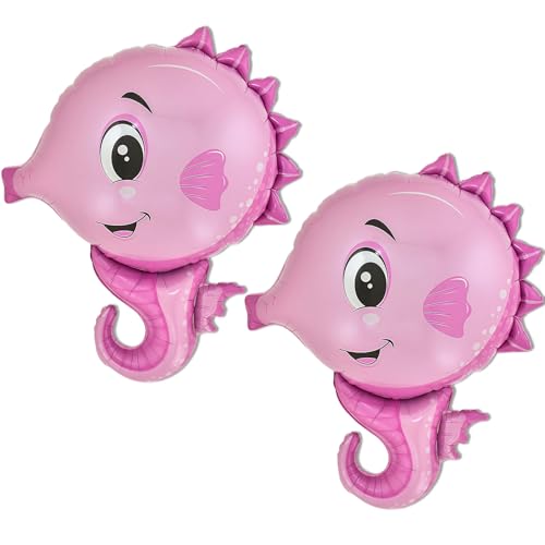 2 Luftballons 76,2 cm – Rosa Seepferdchen-Folienballons für Geburtstagsparty, Kinder-Pool-Party-Dekorationen, wasserfeste Ozean-Themen-Ballons für Babypartys und Aquarium-Events 2 Luftballons 76,2 cm – Rosa Seepferdchen-Folienballons für Geburtstagsparty, Kinder-Pool-Party-Dekorationen, wasserfeste Ozean-Themen-Ballons für Babypartys und Aquarium-Events von Vsdski