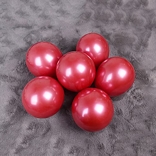 5 Zoll Klein Metallic Luftballons Rot, Mini Rot Chrom Helium ballons für Party Deko(Ø 12cm/100 Stück) von Vsosfiza