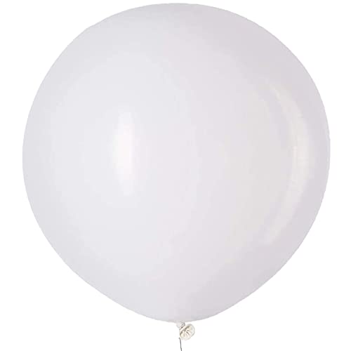 6 Stück 36 Zoll Großer Luftballons Weiß, Jumbo Weiss Latex Helium ballons für Party Deko(Ø 45 cm) von Vsosfiza