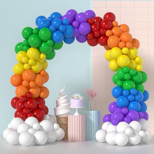 Luftballon Girlande Rainbow Ballon Girlande - Geburstag Luftballons Regenbogen Set -175 Stück. von Vsosfiza