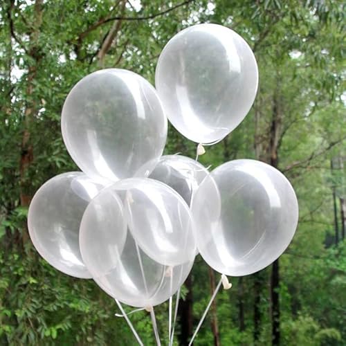 Vsosfiza 100 Stück 5 Zoll Klein Luftballons Transparent, Mini Latex Transparent Helium ballons für Party Deko(Ø 12 cm) von Vsosfiza