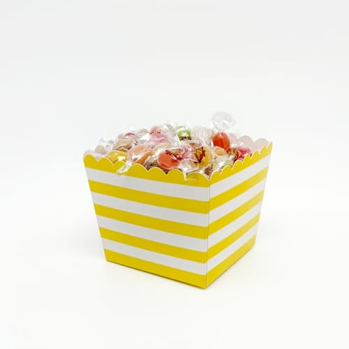 Vsosfiza 12Stk Candy Container Popcorn Tüten Popcorn Box Partytüten für Candybar und Popcorn Salzstangen (Gelb) von Vsosfiza