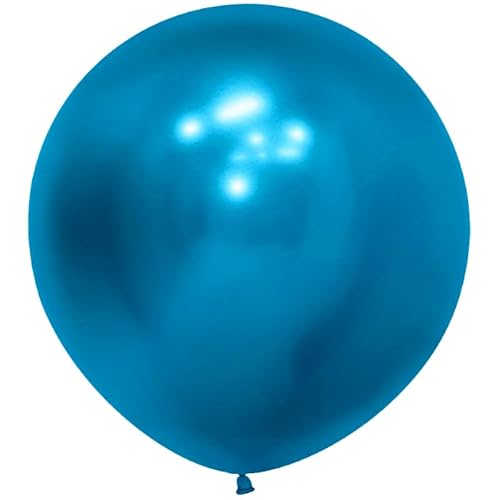 Vsosfiza 18 Zoll Großer Metallic Luftballons Blau, Jumbo Blau Chrom Helium ballons für Party Deko(Ø 45cm/15 Stück) von Vsosfiza