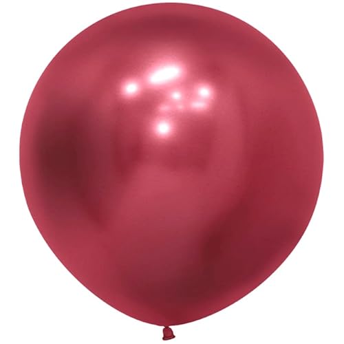 Vsosfiza 18 Zoll Großer Metallic Luftballons Rot, Jumbo Rot Chrom Helium ballons für Party Deko(Ø 45cm/15 Stück) von Vsosfiza