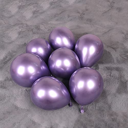 Vsosfiza 5 Zoll Klein Metallic Luftballons Violett, Mini Lila Chrom Helium ballons für Party Deko(Ø 12cm/100 Stück) von Vsosfiza