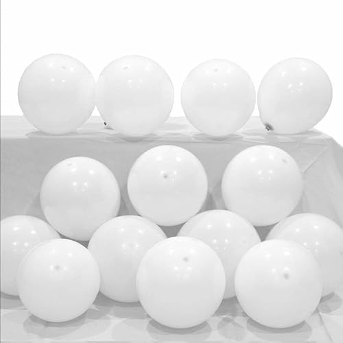 Vsosfiza 100 Stück 5 Zoll Klein Luftballons Weiß, Mini Latex Weiss Helium Ballons für Party Deko(Ø 12 cm) von Vsosfiza