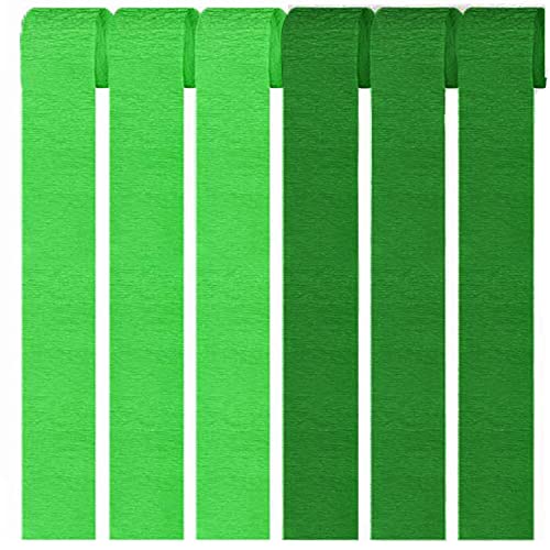 Vsosfiza 6er Set Krepppapier Dunkelgrün kreppbänder Hellgrün Party Dekoration(4.5 cm x 25 m) von Vsosfiza